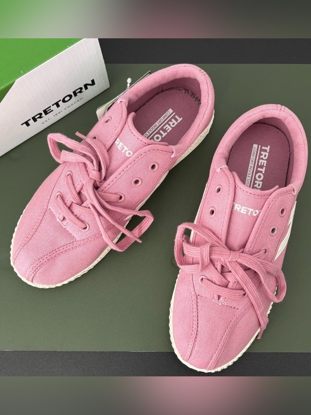 Tretorn Kid’s Pink Canvas Sneakers